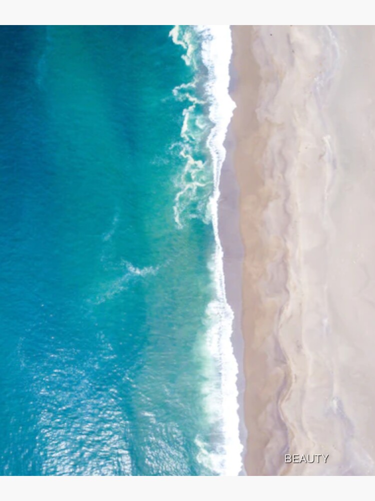 " Cool colourful blue and brown ocean and beach Art." Sticker for Sale