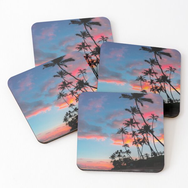 Item preview, Beautiful palm trees and amazing breathtaking red and purple clouds in the sky designed and sold by TheVIP.