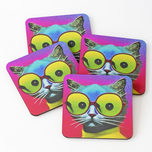 Item preview, Halftone hipster cat designed and sold by Grewtrel.