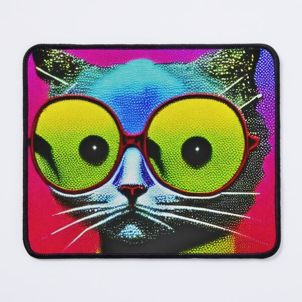 Item preview, Halftone hipster cat designed and sold by Grewtrel.