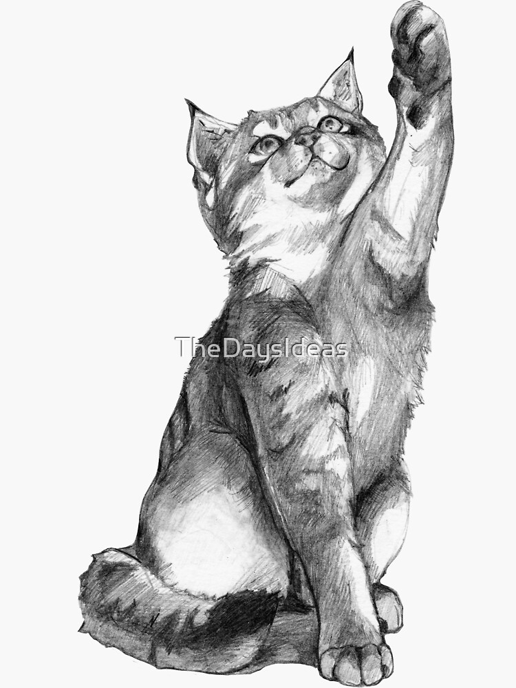 Thumbnail 3 of 3, Sticker, Kitten designed and sold by TheDaysIdeas.