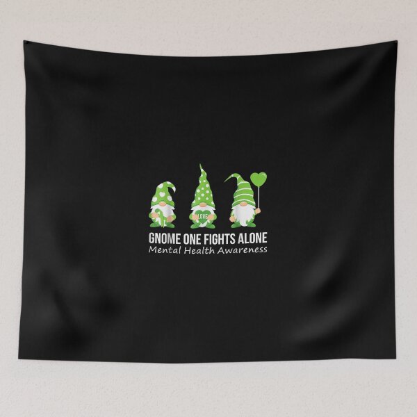 Item preview, Gnome One Fights Alone Mental Health Awareness Green Ribbon designed and sold by Jordannmw.