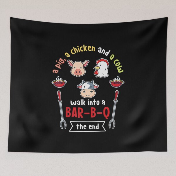 Item preview, A Pig Chicken Cow Walk Into A Bar Funny BBQ Grilli designed and sold by Hitrelaa.