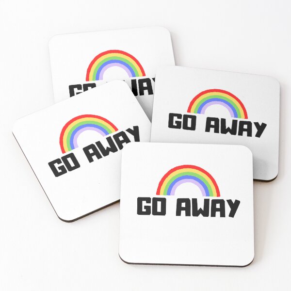 Item preview, Go Away Warning Sign Rainbow  designed and sold by OlgaBDesign.