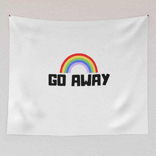 Item preview, Go Away Warning Sign Rainbow  designed and sold by OlgaBDesign.