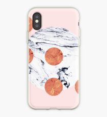 Marble + Pink + Copper #redbubble #lifestyle iPhone Case