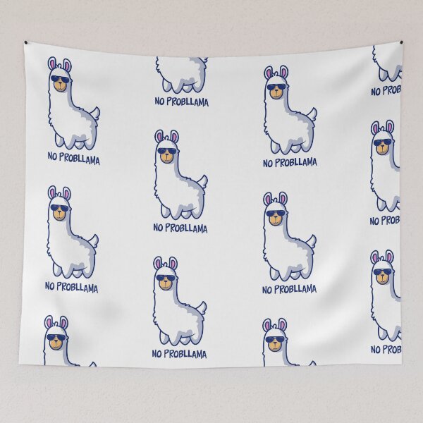 Item preview, NO PROBLAMMA funny llama and alpaca design designed and sold by w1ckerman.