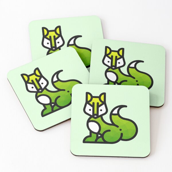Item preview, Light green faceted elegant fox designed and sold by Camilla Wynter.