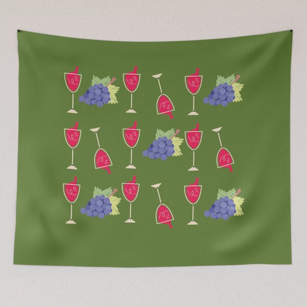 Artikelvorschau, Rotwein und Trauben-Muster entworfen und verkauft von OlgaBDesign.