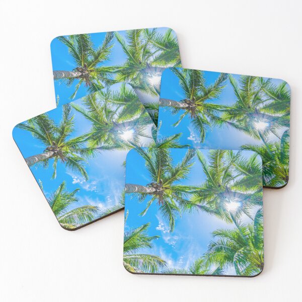 Item preview, Coconut palm tree on blue sky designed and sold by TheVIP.