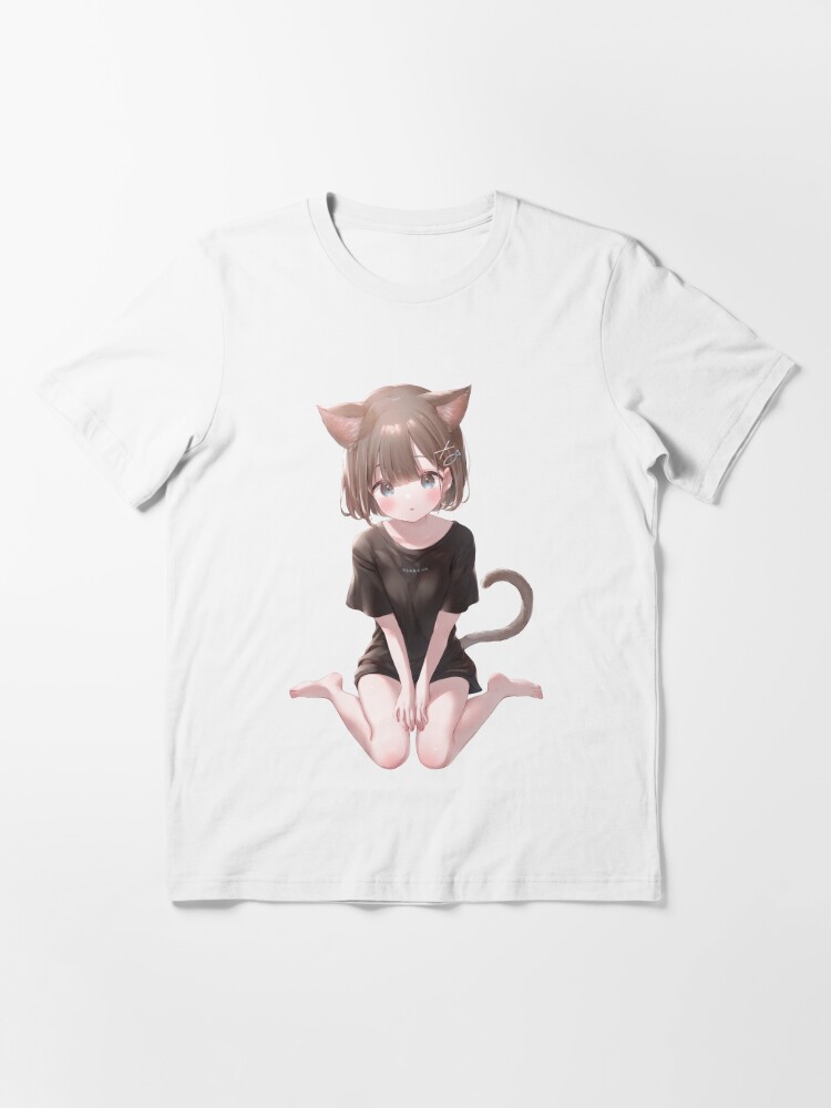  Support Catgirl Research Cute Anime Cat Girl Waifu Meme Neko  T-Shirt : Clothing, Shoes & Jewelry