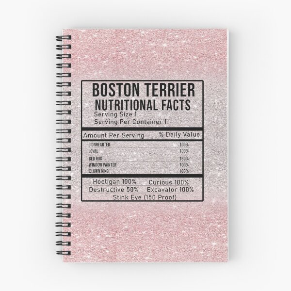 Item preview, Boston Terrier Facts Peace Love Dog Nutrition Facts Pink Glitter designed and sold by HerwigVob.