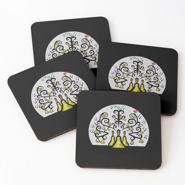 Item preview, Three Handbells Tree Of Music white textured pattern designed and sold by SubtleSplit.