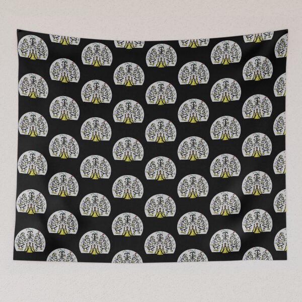Item preview, Three Handbells Tree Of Music white textured pattern designed and sold by SubtleSplit.