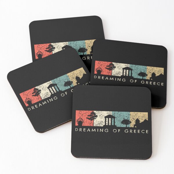 Item preview, Dreaming of Greece Retro Distressed designed and sold by Happy Puppy Print On Demand.