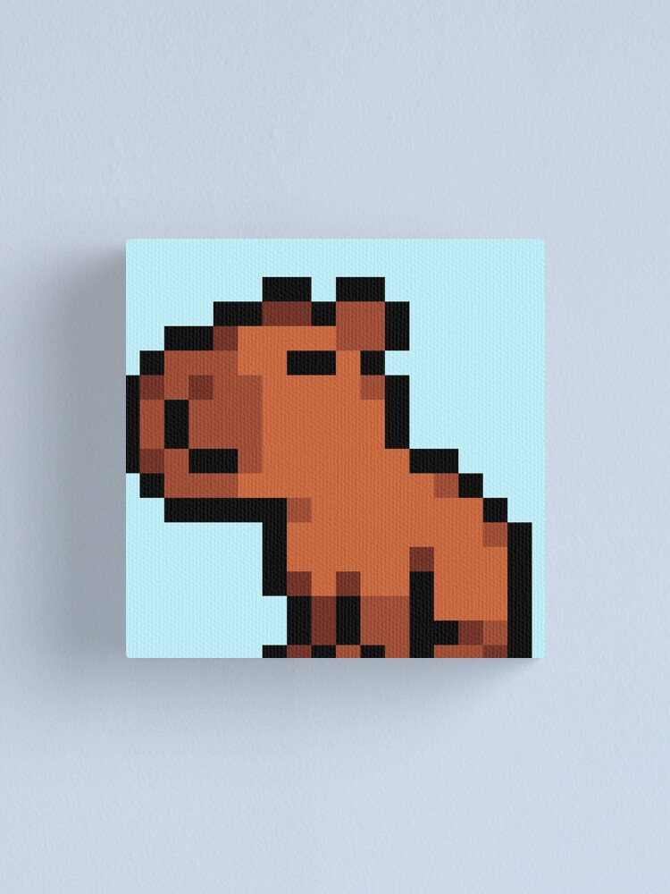 Impression sur toile for Sale avec l'œuvre « Capybara petit pixel » de l'artiste  TofuPixel