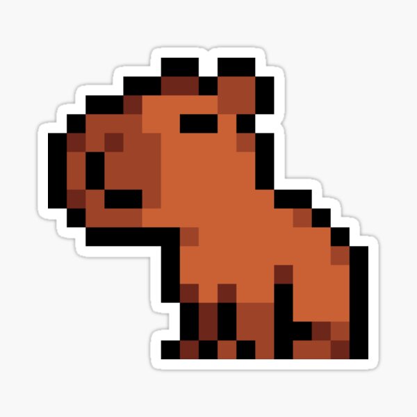 Smol Pixel Capybara Sticker for Sale by TofuPixel