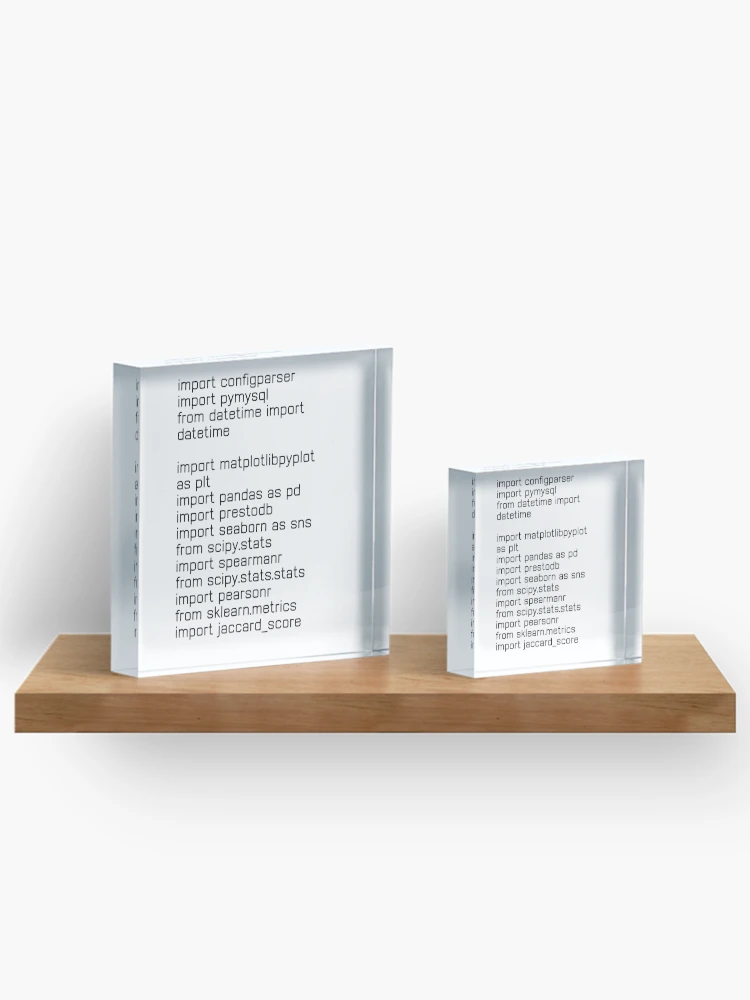 Thumbnail 3 of 5, Acrylic Block, python,python import,python tutorial,python import module designed and sold by hive8.