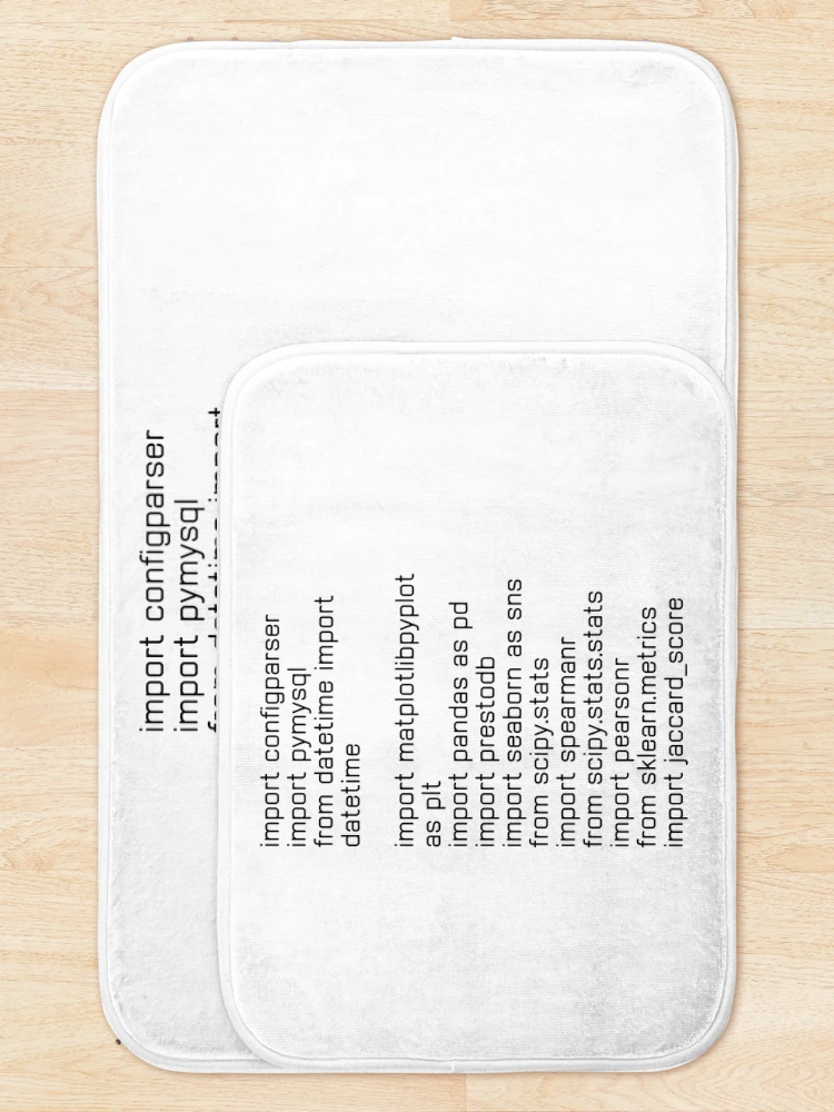 Thumbnail 5 of 6, Bath Mat, python,python import,python tutorial,python import module designed and sold by hive8.