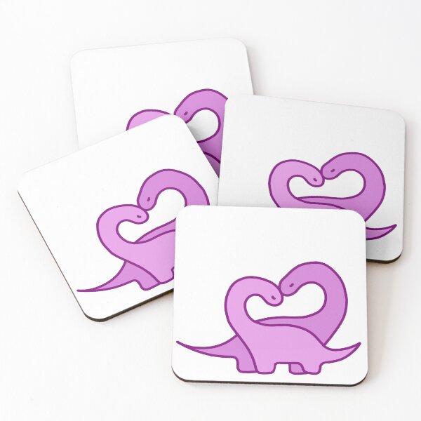 Item preview, Pink dinosaurs in love designed and sold by dinosaurfibi.