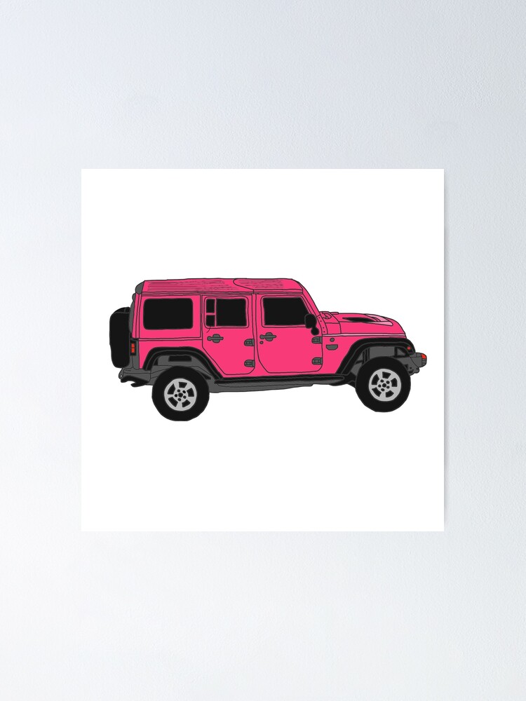 Pink Jeep Wrangler Doodle