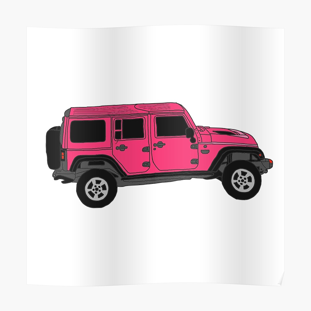 Pink Jeep Wrangler Doodle