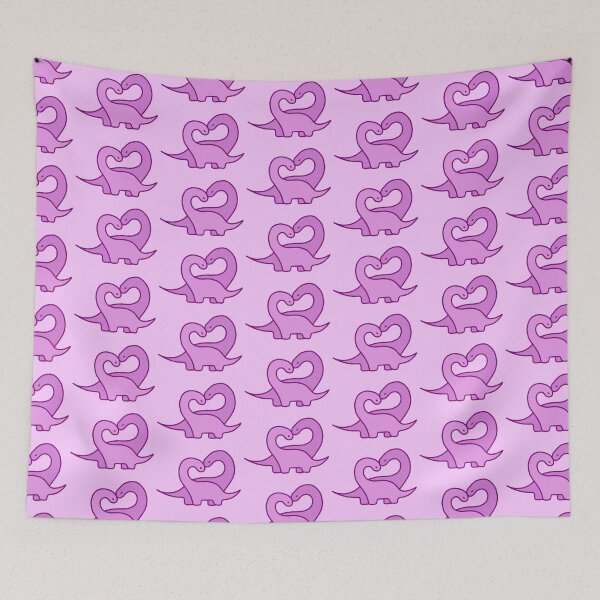 Item preview, Pink dinosaurs in love designed and sold by dinosaurfibi.