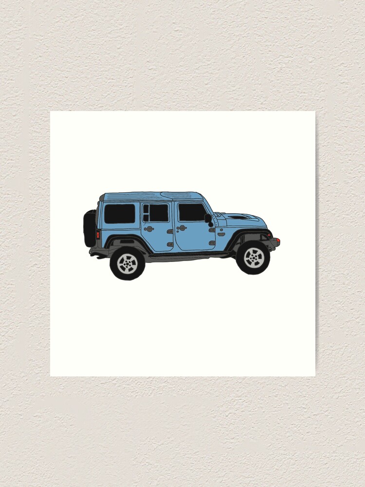 Blue Jeep Wrangler Drawing