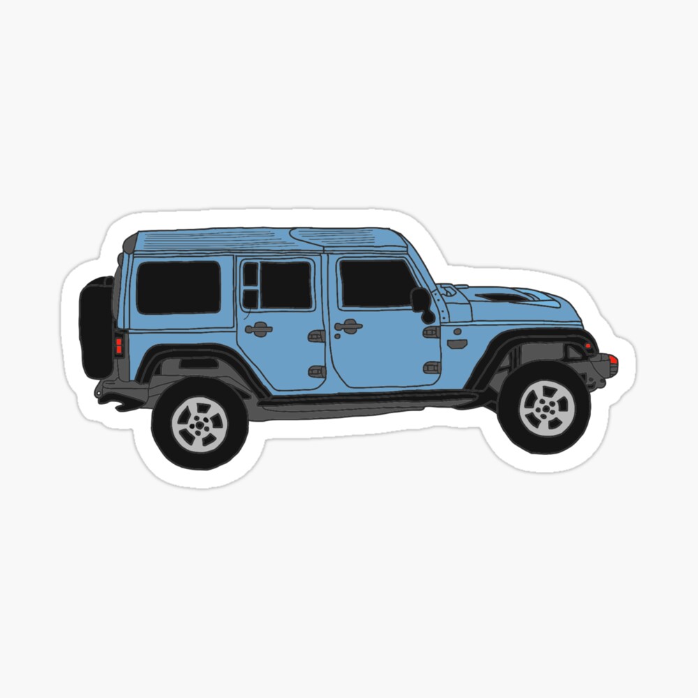 Blue Jeep Wrangler Drawing