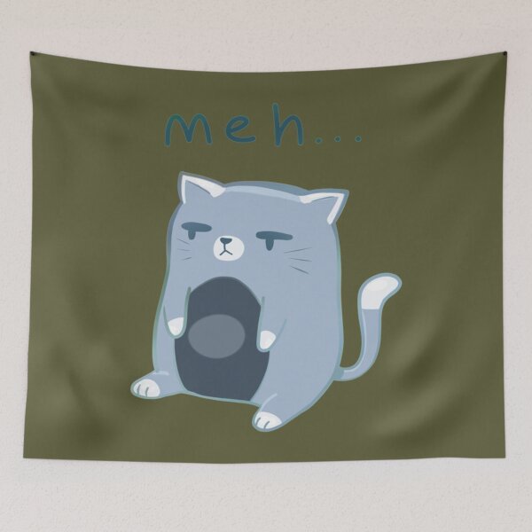 Item preview, 'meh' Cat (Gray) designed and sold by JanBidinger.