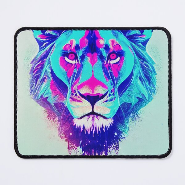 Item preview, Watercolor pink blue lion streetart designed and sold by Grewtrel.
