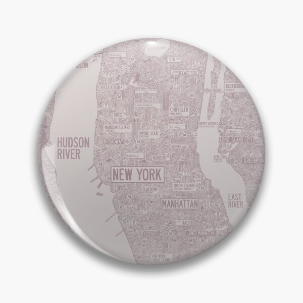 Item preview, faded cool NYC new york map with labels designed and sold by oliver polanski.