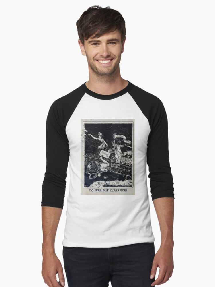 Thumbnail 1 von 3, Baseballshirt mit 3/4-Arm, Nein zum Krieg, außer zum sozialen Krieg designt und verkauft von EchoppeDeLoki.