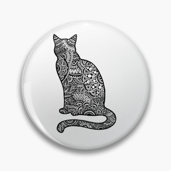 Item preview, Zentangle patchwork patterned cat designed and sold by blackblizzard.