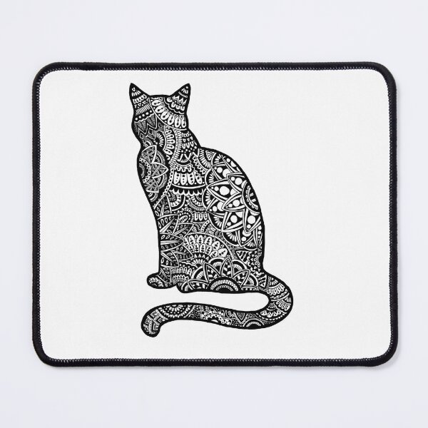 Item preview, Zentangle patchwork patterned cat designed and sold by blackblizzard.
