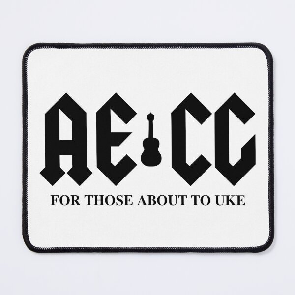 Item preview, AECG For Those About To Uke - Hard Rock Ukulele Player Black Design designed and sold by UkeAlong.