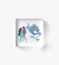 Princess, Prince and Genie Inspired Silhouette Acrylic Block