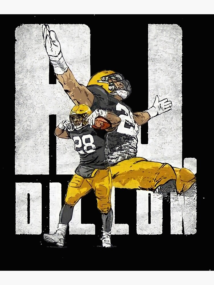 AJ Dillon Football Paper Poster Packers