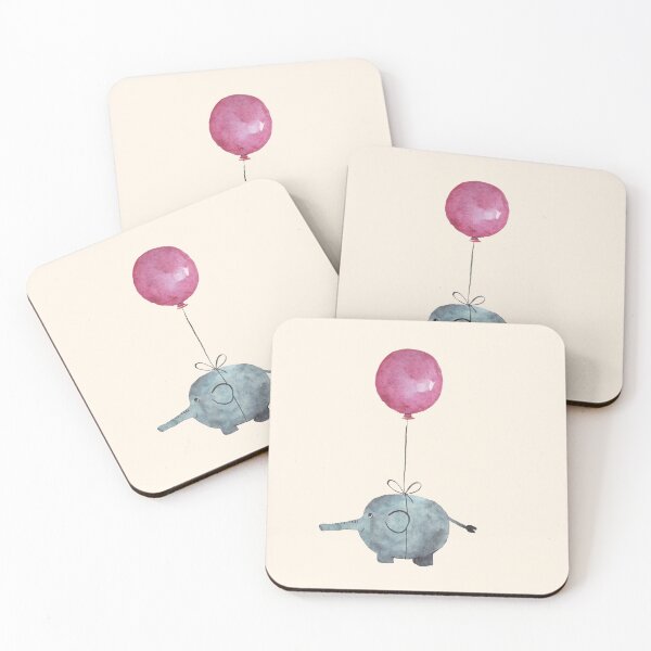 Item preview, Pink air balloon and elephant designed and sold by KaylaPhan.