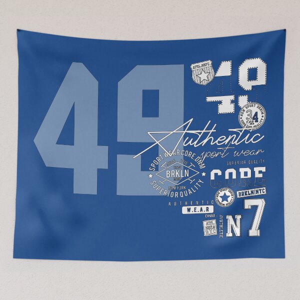 Item preview, Authentic sport wear 49 white - A typographic design with the slogan Authentic sport wear 49 designed and sold by velisani.