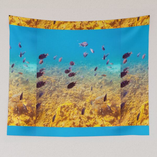 Item preview,    Cute colourful blue sea or ocean or blue water and fishes swimming design designed and sold by BEAUTY ⭐⭐⭐⭐⭐.