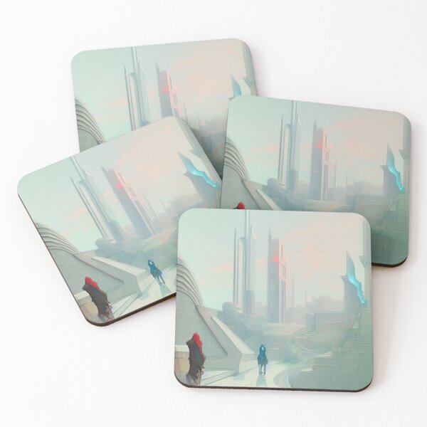 Item preview, 90s Nostalgia Retro Vaporwave Fantasy Futuristic Retro Landscape Illustration designed and sold by S Y N T H R E A L M.