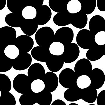 Aperçu de l'œuvre Marguerites rétro noires et blanches #1 #decor #art de Anita's & Bella's Art