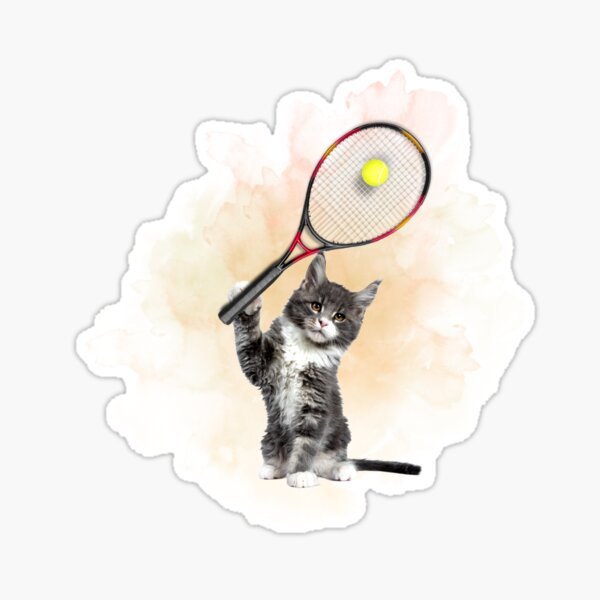 Item preview, Cat playing tennis in the fog designed and sold by Anitastic.