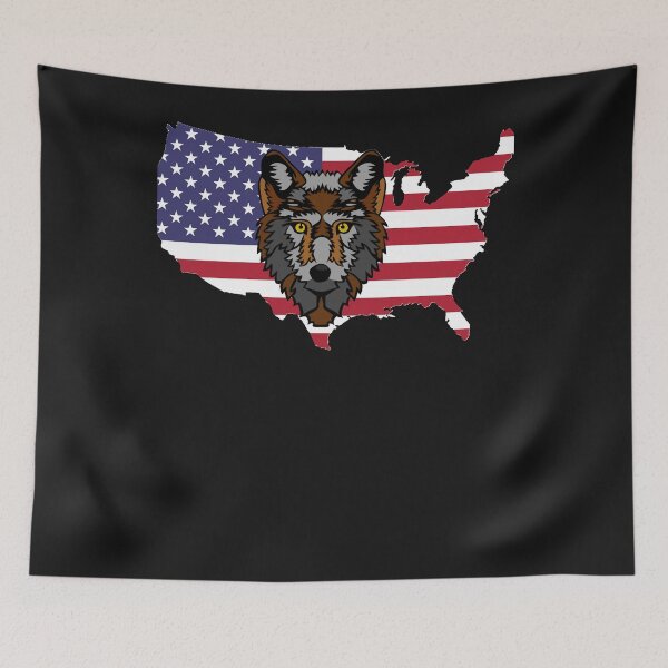Item preview, American Flag Map Wolf designed and sold by KristelRay.