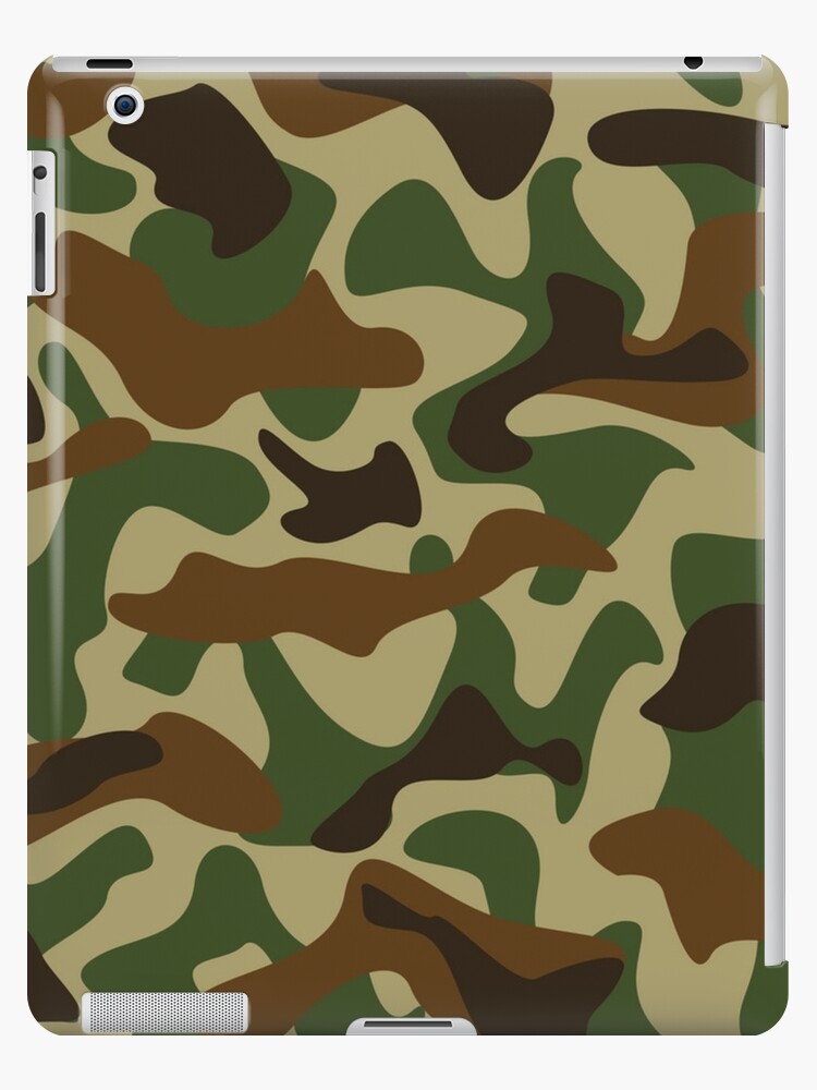 Dark Olive Green & Black Camo Pattern Camouflage iPad Case & Skin for Sale  by redwoodandvine