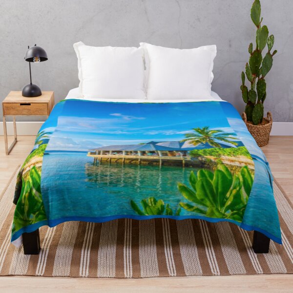 Item preview, Cute beach cabin and blue ocean and blue sky design. designed and sold by BEAUTY ⭐⭐⭐⭐⭐.
