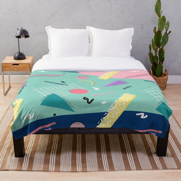 Dreaming 80s Pattern #redbubble #decor #buyart Throw Blanket