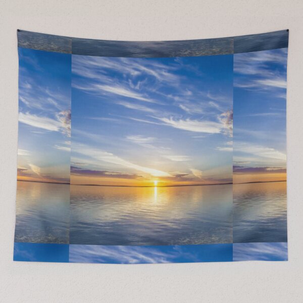 Item preview,     Cute colourful blue sea or ocean or blue water at sunset design designed and sold by BEAUTY ⭐⭐⭐⭐⭐.