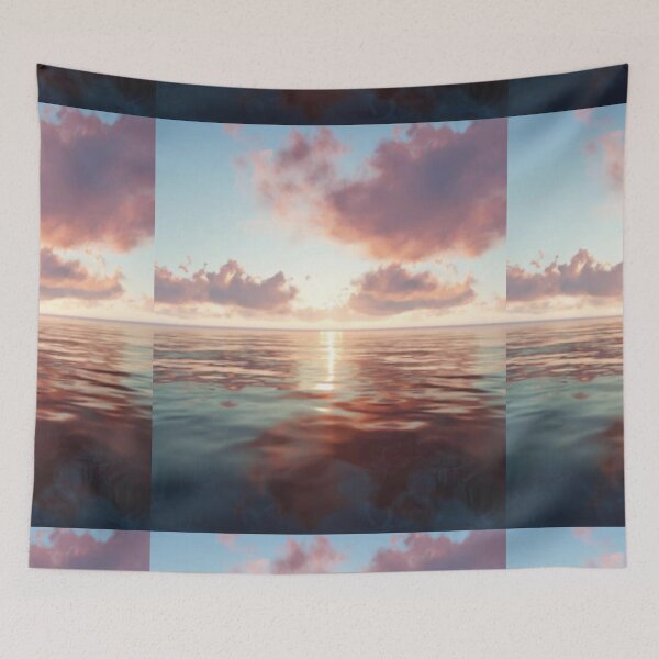 Item preview,     Cute colourful blue sea or ocean or blue water at sunset design designed and sold by BEAUTY ⭐⭐⭐⭐⭐.